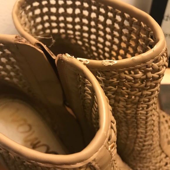 Sam Edelman Perforated Caged Peep Toe Bootie Heels - Picture 5 of 7